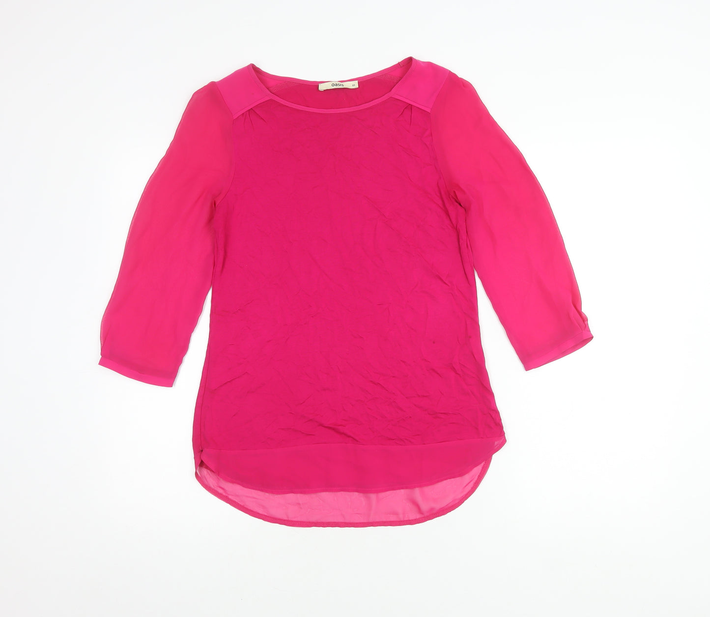 Oasis Women's Pink 3/4 Sleeve Top XS