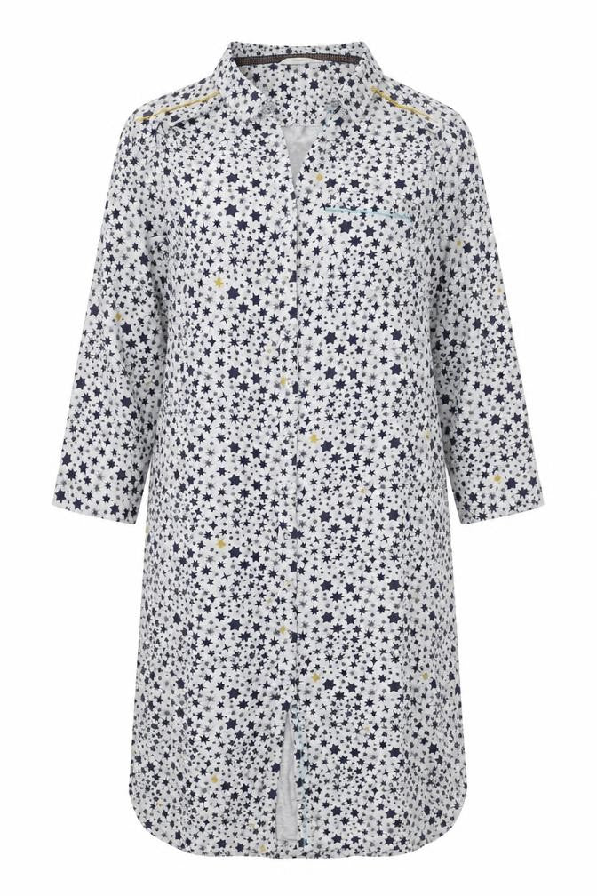 Front view of White Stuff Women's Grey Star Shirt Dress M