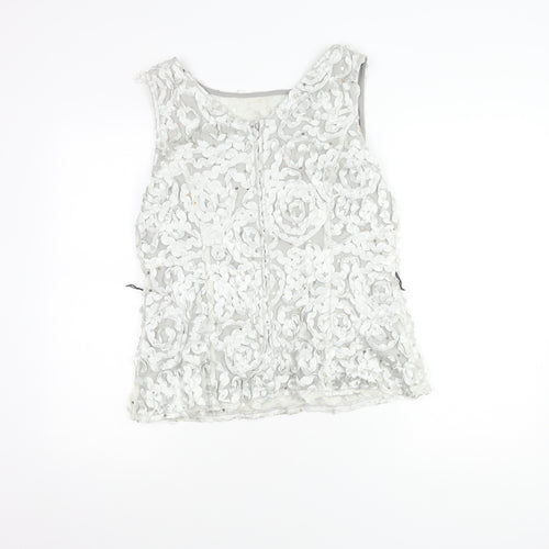 Onyx Nite Women's Grey L Sleeveless Blouse