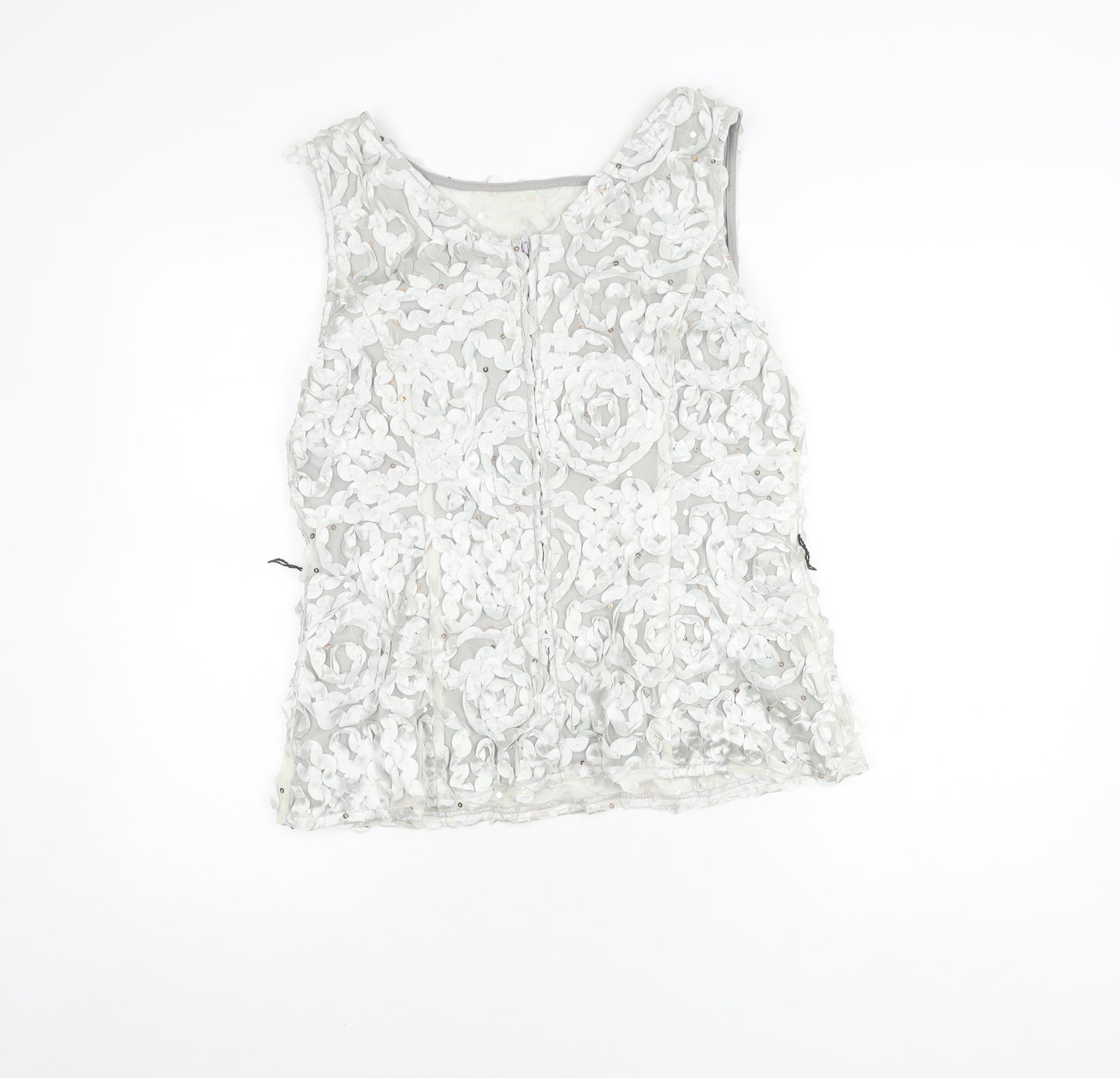 Onyx Nite Women's Grey L Sleeveless Blouse