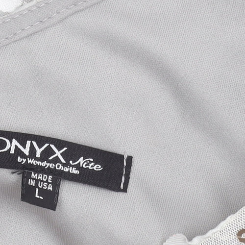 Onyx Nite Women's Grey L Sleeveless Blouse