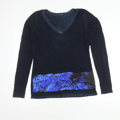 Cotton Citizen Women's Blue Long Sleeve V-Neck Top