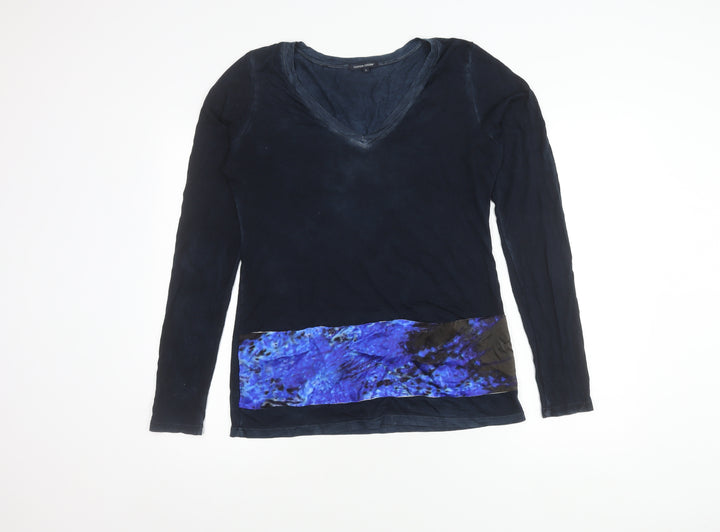 Cotton Citizen Women's Blue Long Sleeve V-Neck Top