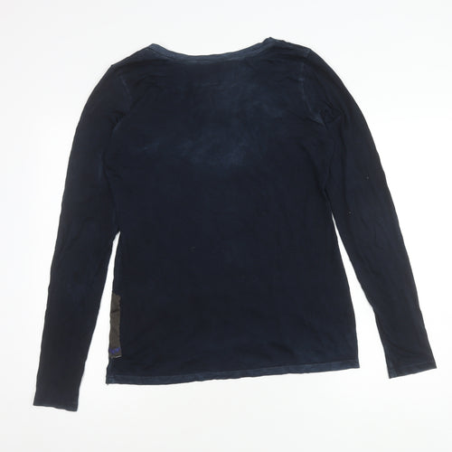 Cotton Citizen Women's Blue Long Sleeve V-Neck Top