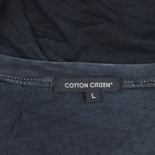 Cotton Citizen Women's Blue Long Sleeve V-Neck Top