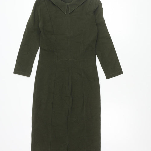 Hobbs Women's Green Sheath Dress Size 8 Formal Midi
