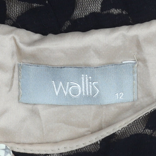 Wallis Women Black Floral Sheath Dress Size 12