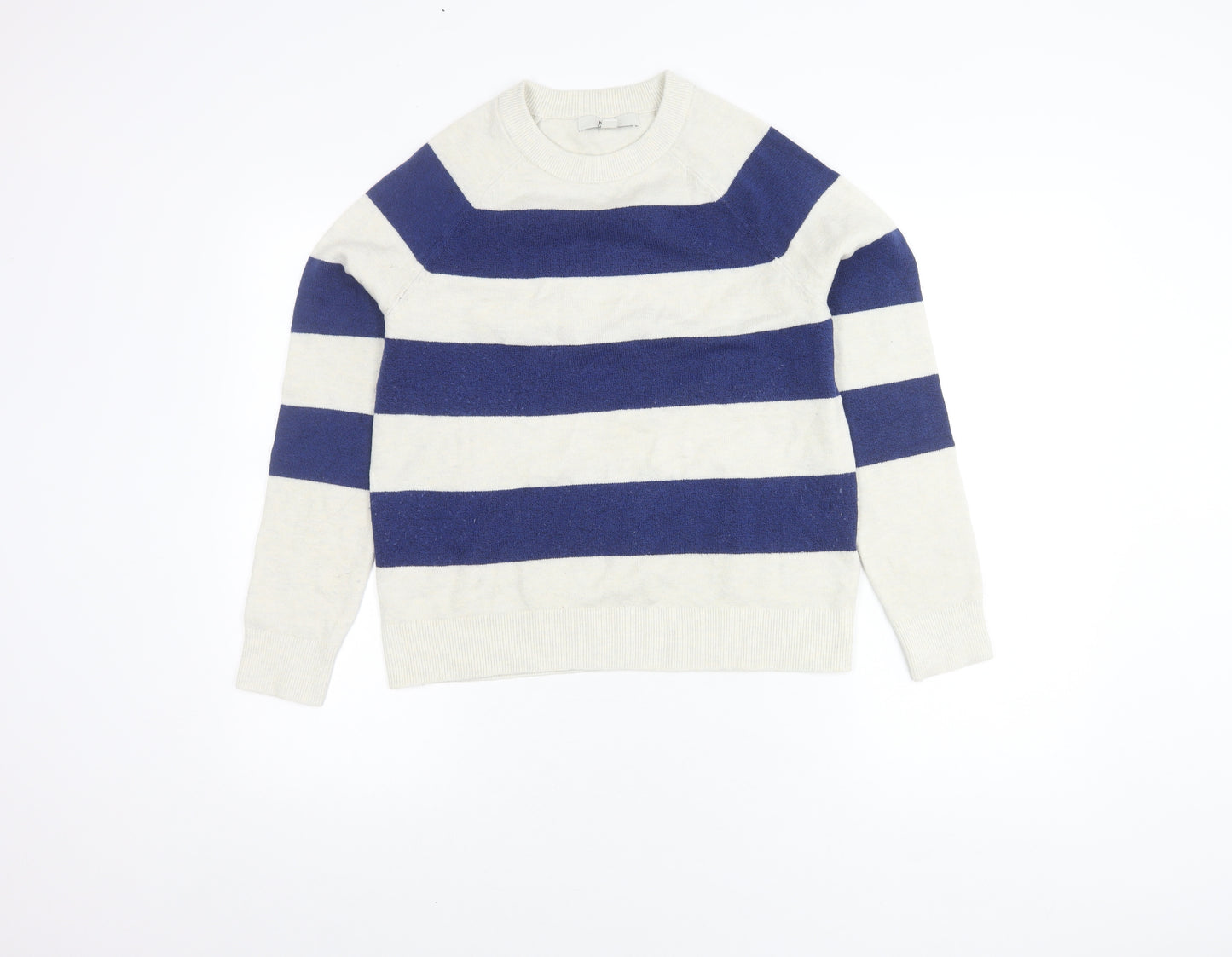 Marks and Spencer Women's Blue Striped Pullover Jumper S