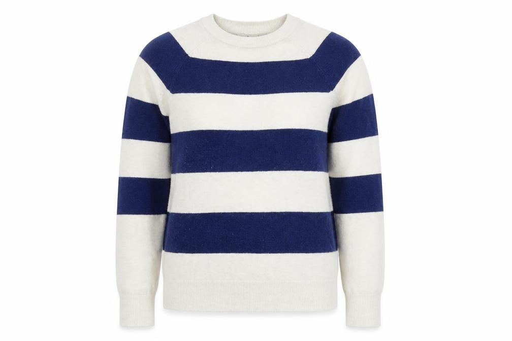 Front view of Marks & Spencer Women's Blue Striped jumper S