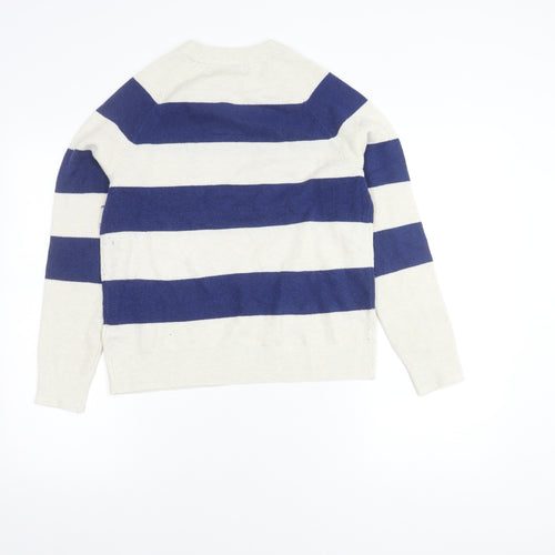 Marks and Spencer Women's Blue Striped Pullover Jumper S