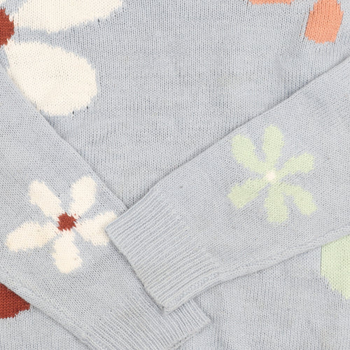 Chloe + Cyrus Girls Blue Floral Pullover Jumper M