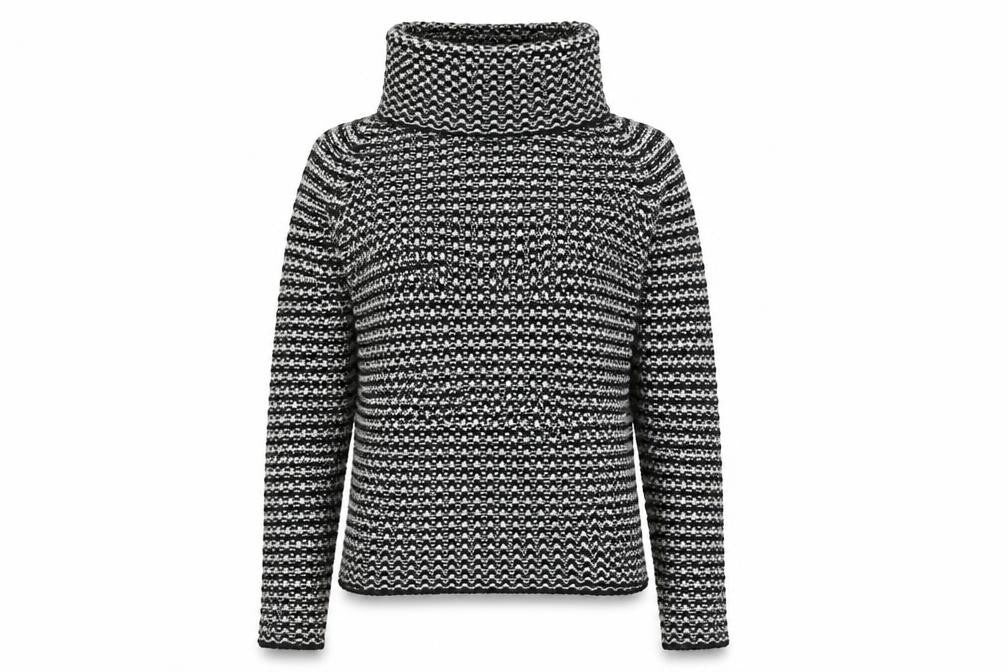 Front view of Zara Women Multicoloured Roll Neck Pullover, size L
