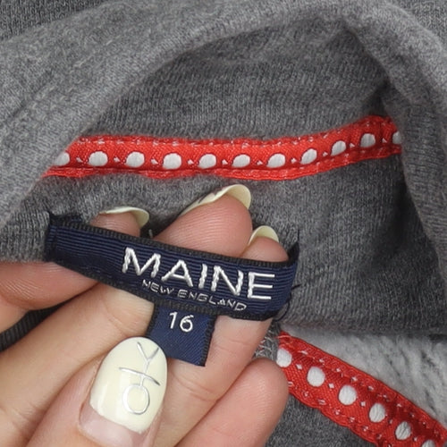 Maine New England Grey High Neck Cardigan, Size 16