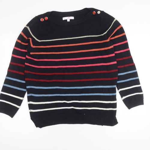 Julipa Women's Multicoloured Striped Pullover Jumper