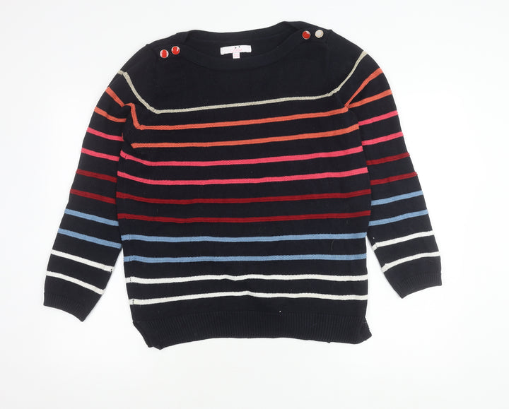 Julipa Women's Multicoloured Striped Pullover Jumper