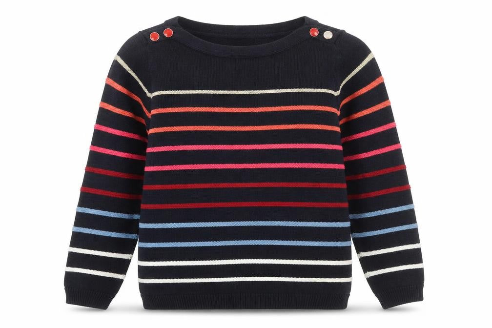 Julipa Women's Multicoloured Striped Pullover Jumper