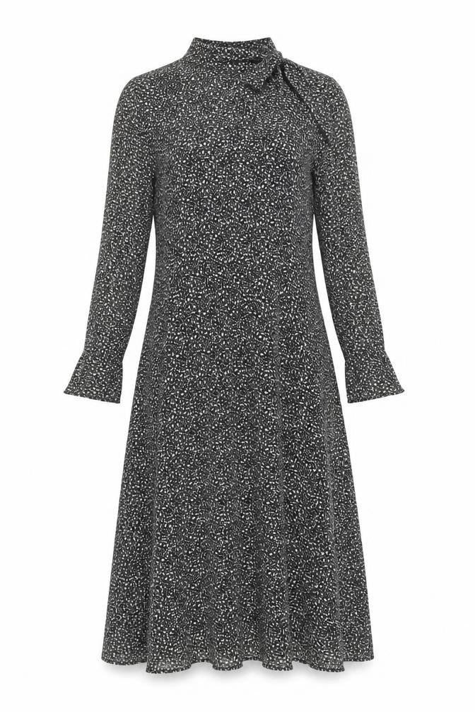 M&S Women's Black A-Line Knee Length Dress, Size 8