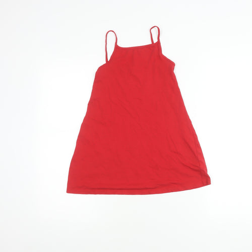 Next Girls Red Knee Length Sleeveless Dress