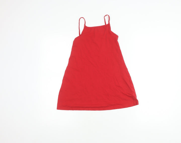 Next Girls Red Knee Length Sleeveless Dress