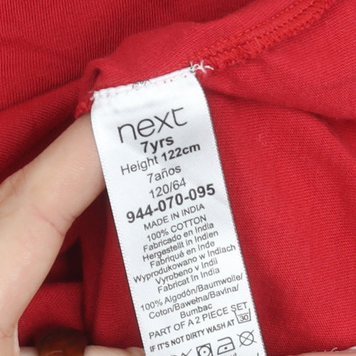 Next Girls Red Knee Length Sleeveless Dress
