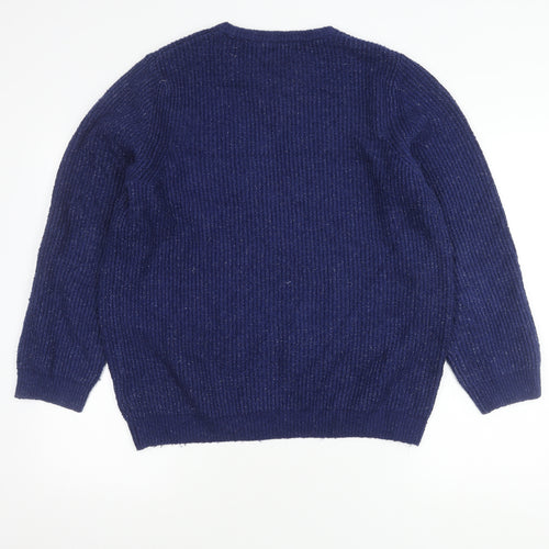 Marks and Spencer Men's Blue Pullover Jumper L