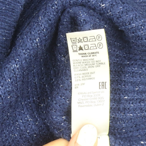Marks and Spencer Men's Blue Pullover Jumper L