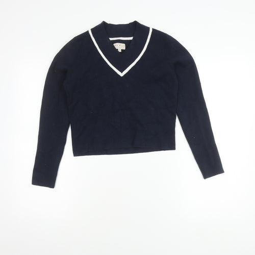 Jack Wills Women's Blue V-Neck Jumper, Size 10