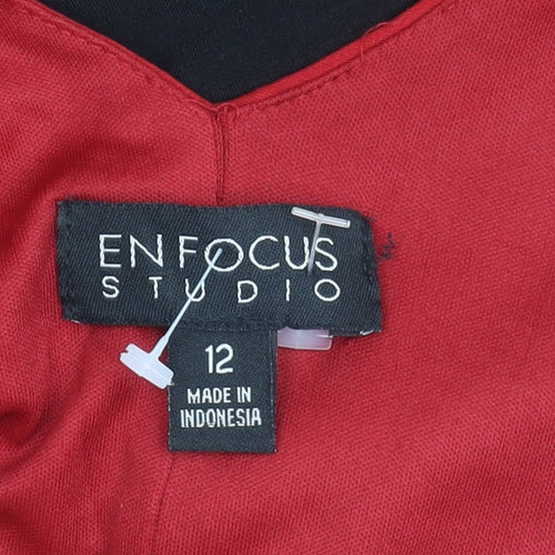 Enfocus Studio Women's Red & Black Sheath Dress 12