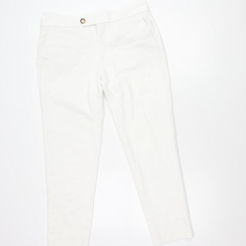 MNG White Straight Women's Trousers Size 14