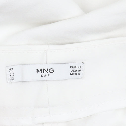 MNG White Straight Women's Trousers Size 14