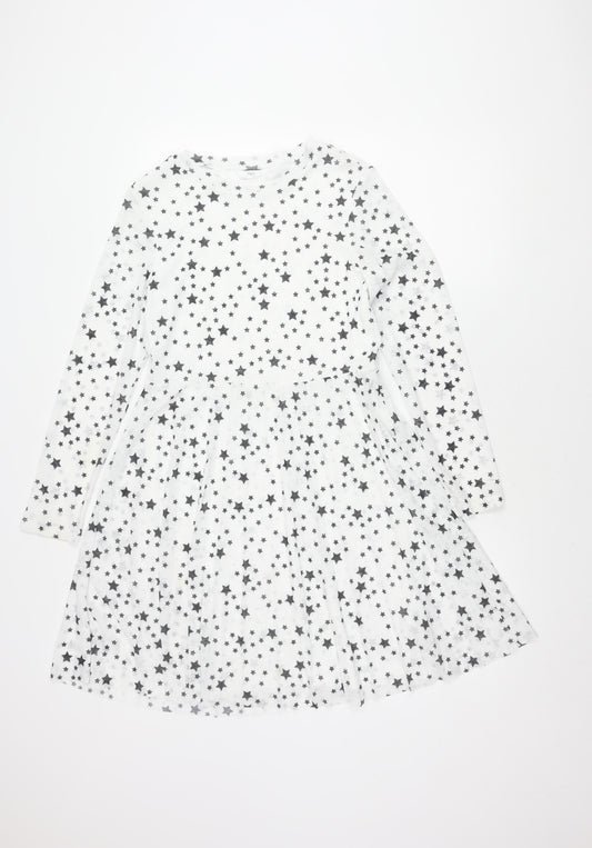 Marks and Spencer Girls White Star Dress 12-13 Years