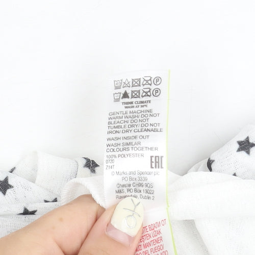 Marks and Spencer Girls White Star Dress 12-13 Years