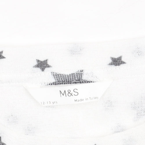 Marks and Spencer Girls White Star Dress 12-13 Years