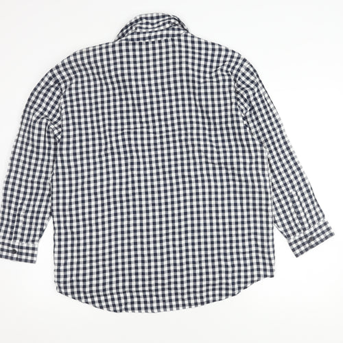 Bonmarché Women's Blue Check Button-Up Shirt Size 14