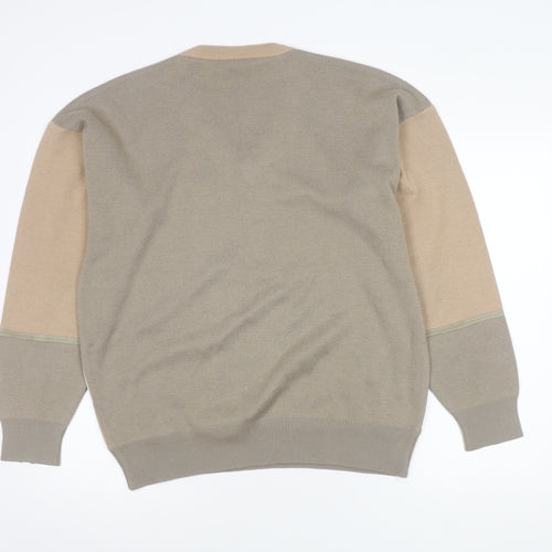 Firenze Men's Beige XL V-Neck Pullover Jumper