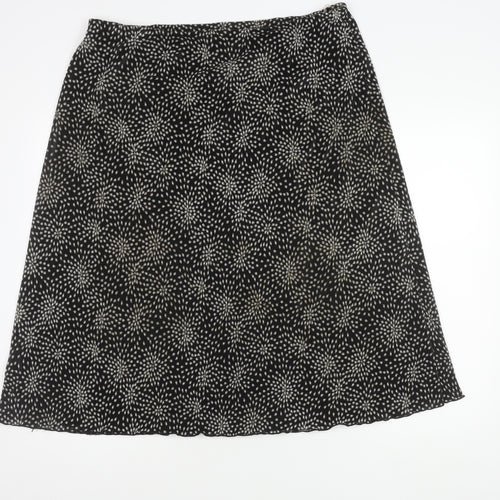 Bonmarché Women's Black Geometric Skirt Size 18