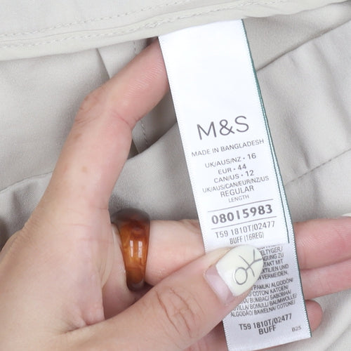 Marks and Spencer Beige Women's Trousers Size 16