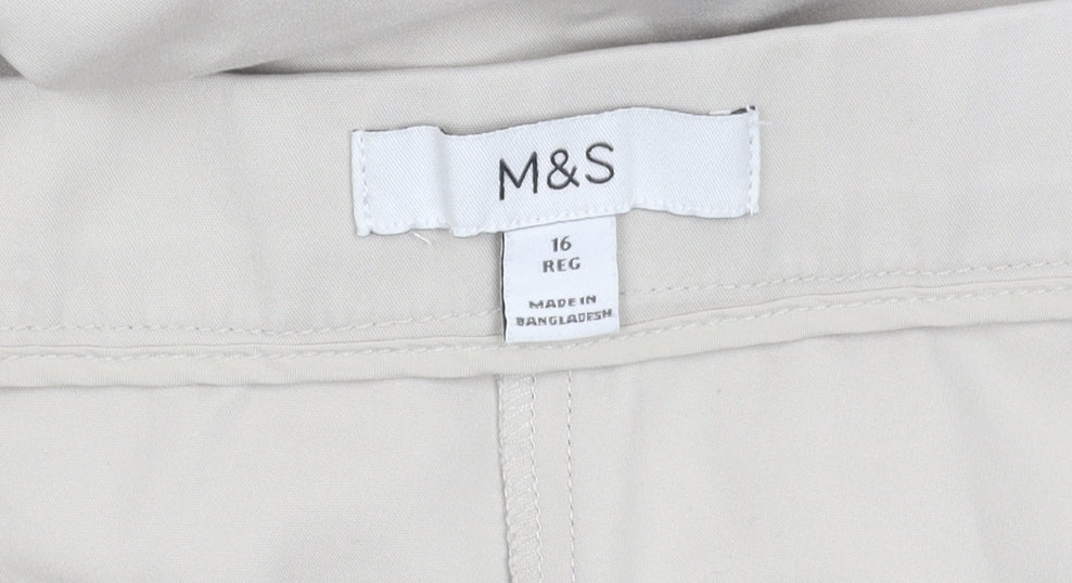 Marks and Spencer Beige Women's Trousers Size 16