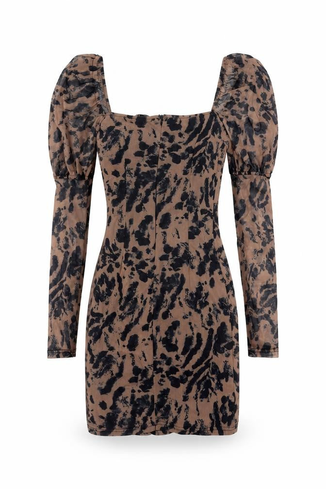 NAANAA Women's Multicoloured Animal Print Dress
