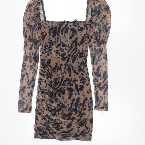 NAANAA Women's Multicoloured Animal Print Dress