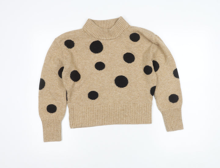 Marks and Spencer Women’s Beige Polka Dot Pullover Jumper