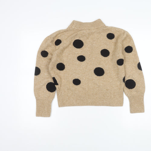 Marks and Spencer Women’s Beige Polka Dot Pullover Jumper