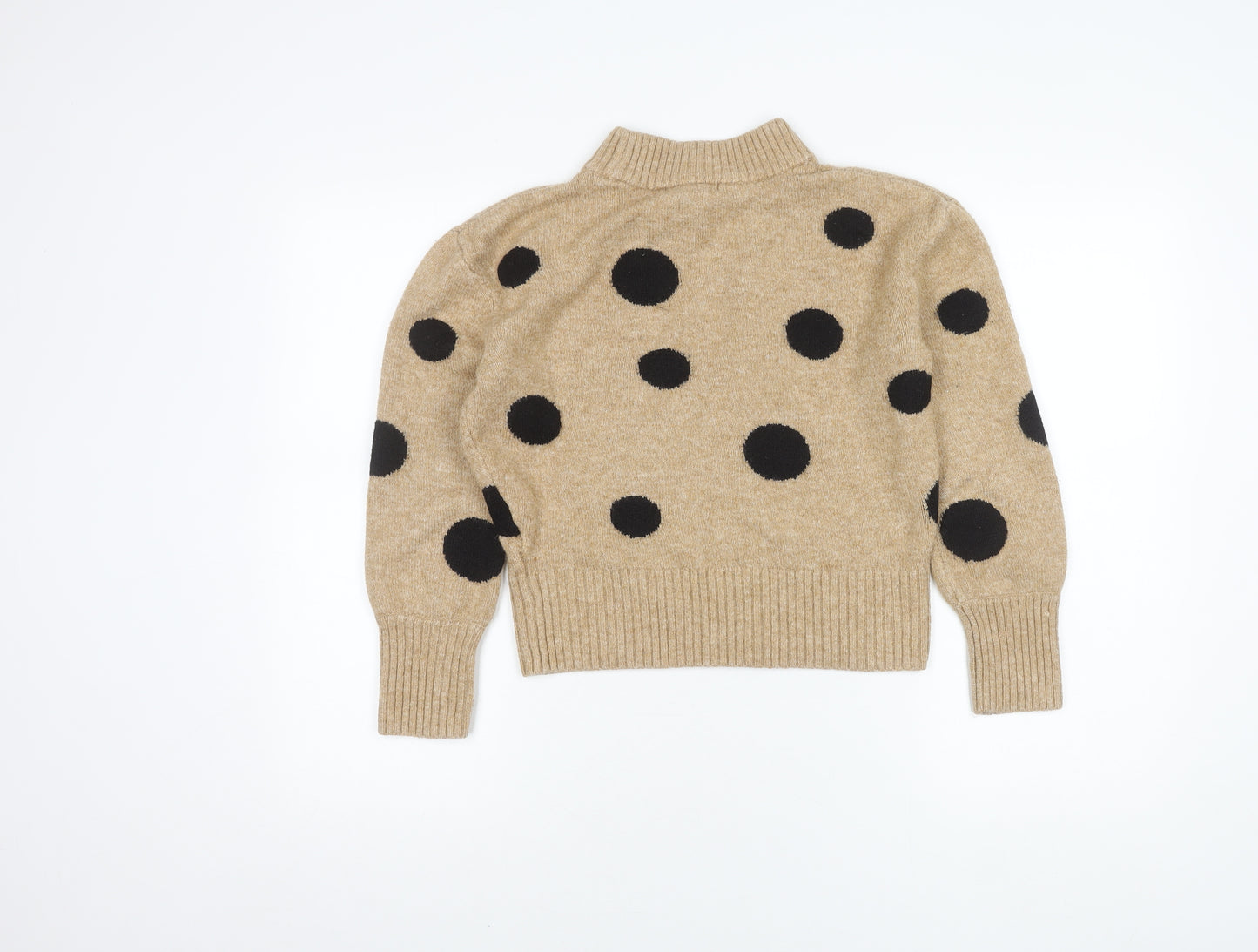 Marks and Spencer Women’s Beige Polka Dot Pullover Jumper