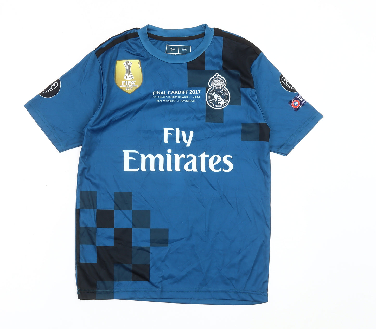 Ronaldo Children's Blue 3rd Kit Real Madrid Shirt Short Sleeve