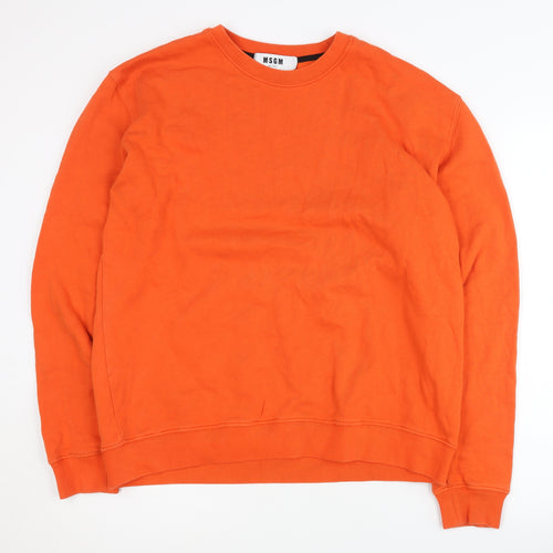 MSGM Men's Orange Graphic Sweatshirt L