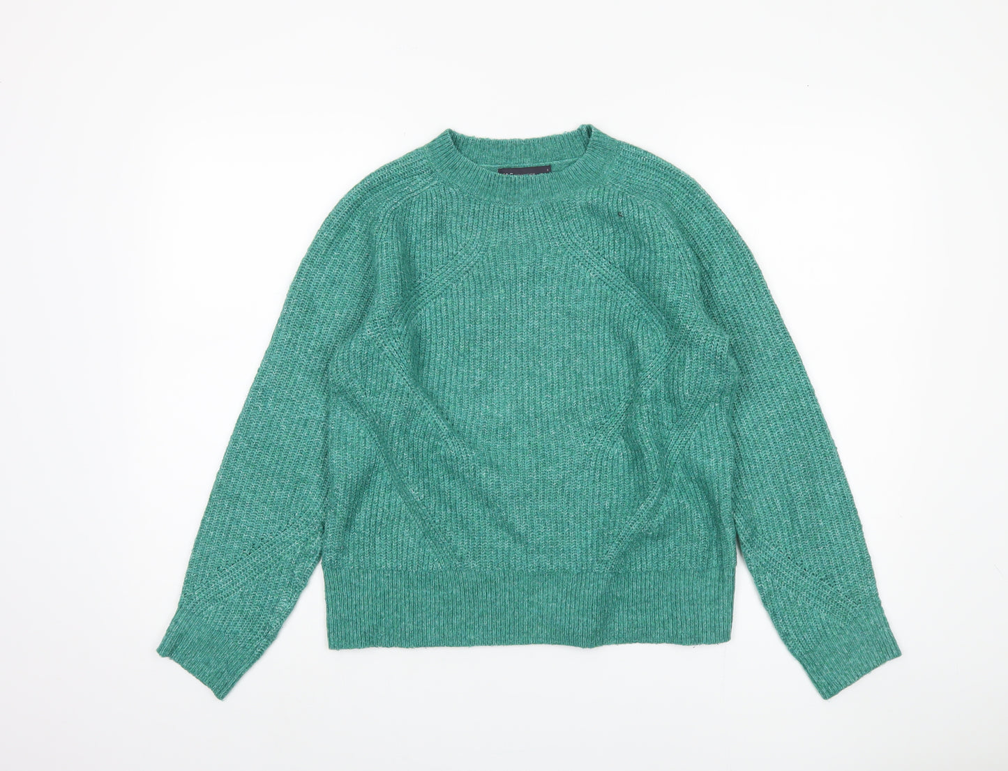Marks and Spencer Women's Green Cable-Knit Jumper S