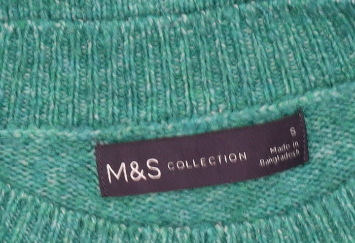 Marks and Spencer Women's Green Cable-Knit Jumper S