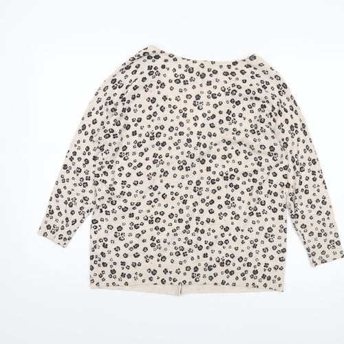 Fat Face Women’s Beige Animal Print Cardigan, Size 14