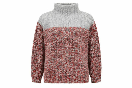 Front view of Topshop Women's Multicoloured Roll Neck Jumper, size 8