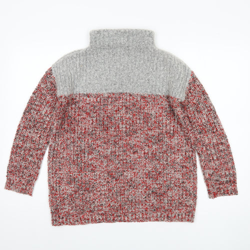 Topshop Women's Multicoloured Roll Neck Jumper Size 8
